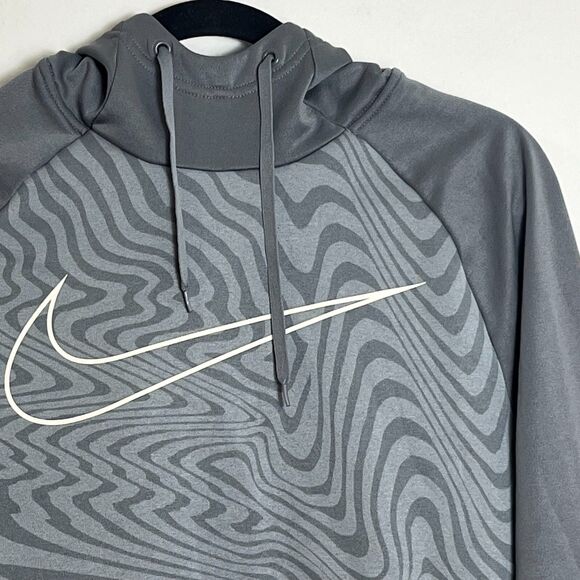 Nike Hoodie Mens S Gray Dri Fit Therma Soft Training Pullover Fleece Sweatshirt - Picture 1 of 6
